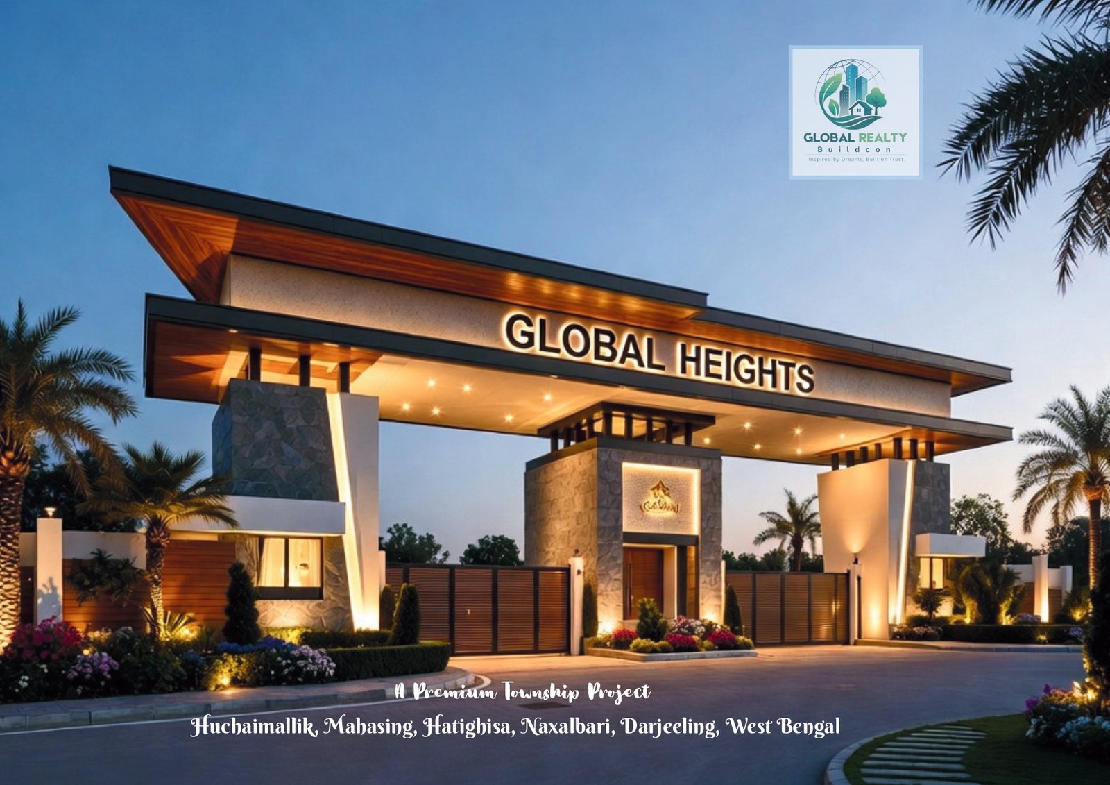 Global Heights premium township entrance in Devidanga, Champasari, Siliguri